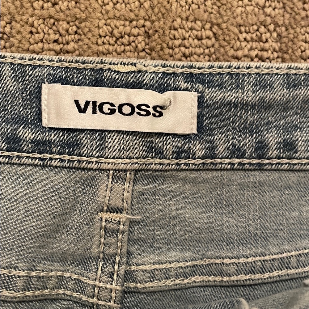 Vigoss Light Blue Denim Mini Skirt - Picture 2 of 4